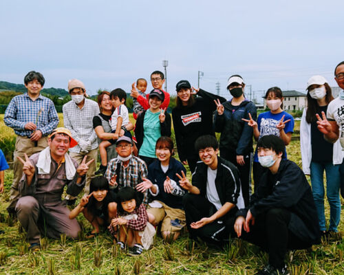 収穫後の集合写真